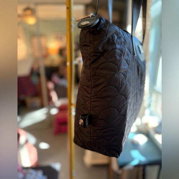 Dvf Diane Von Furstenberg Tote Travel Bag Black with Side Snaps - Picture 6 of 13